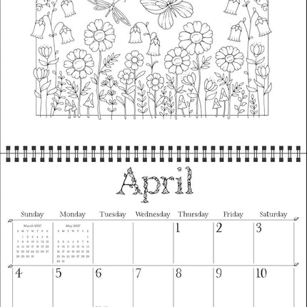 Johanna Basford 2027 Coloring Wall Calendar: Wonderful Wildflowers