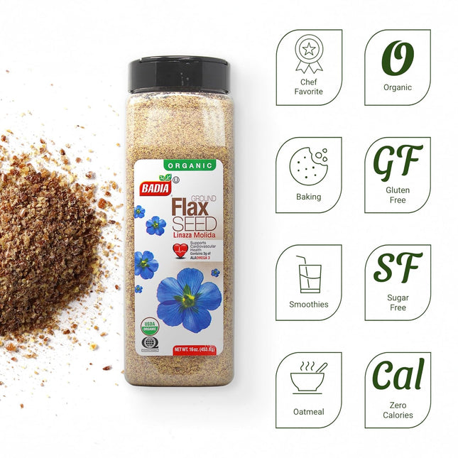 Organic Ground Flax Seed for Kitchen & Pantry