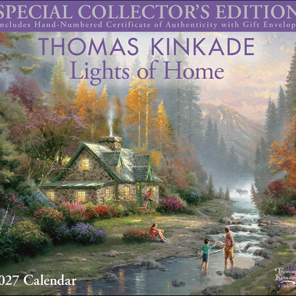 Thomas Kinkade Special Collector's Edition 2027 Deluxe Wall Calendar with Print: Lights of Home