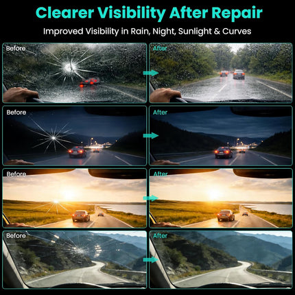 Cracked Windshield Repair Kit for Chips and Cracks, Car Windshield Crack Repair Kit, Glass Repair Liquid for Cracks, Rock Chip Repair Kit Windshield, Windshield Chip Repair Kit. (1)
