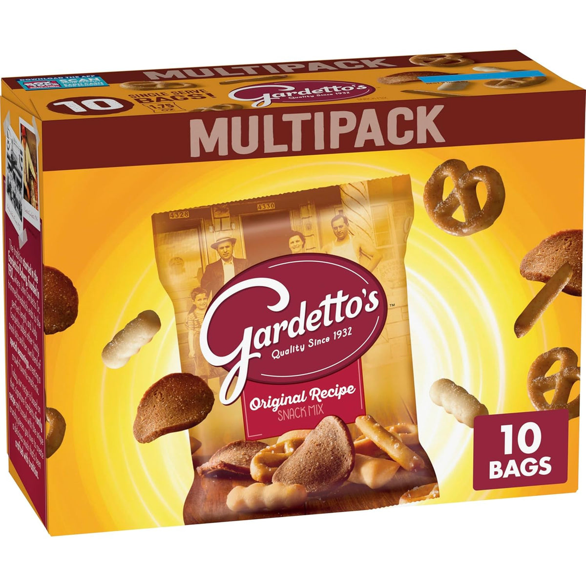 Original Recipe Snack Mix, Crunchy Breadsticks, Pretzels & Roasted Rye Chips, Kosher Snacks Multipack, 10 Single-Serve