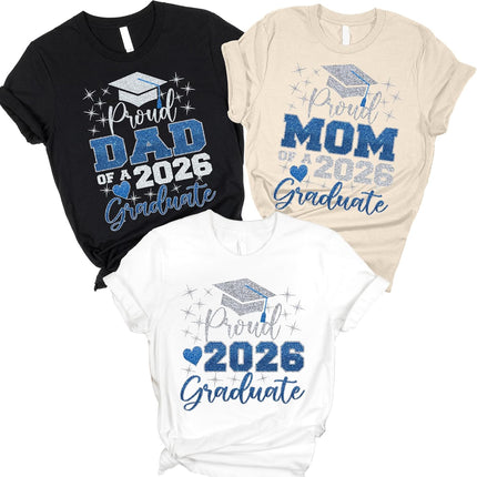 Graduation Shirts 2026 for Family Proud Mom of a 2026 Graduate Shirt Proud Dad Sister Aunt Grandma Shirt Graduation Gifts