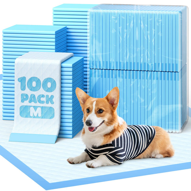 Puppy Pads, 22 x 22 in, Super Absorbent, Spill-Proof, 100 Packs