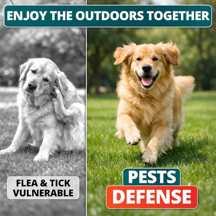Flea and Tick Prevention for Dogs Chewables - Natural Dog Flea and Tick Treatment - Oral Control Pills - Vet Recommended Supplement - Skin & Coat Support Soft Chews - All Breeds & Sizes - Made in USA