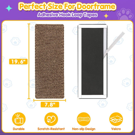 Wall Cat Scratcher for Indoor Cats,19.6x7.8”Corner Cat Scratcher,Cat Scratch Pad Furniture Protector for Door & Wall,Couch, Durable Cat Scratching Board Easy Mount(Deep Brown, 19.6”x7.8”)