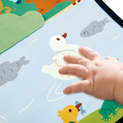 Hape x The Met Tree of Life Tummy Time Mat – Foldable High Contrast Sensory Baby Play Mat with Mirror, Teether & Sensory Ribbons, Ages 0-12M