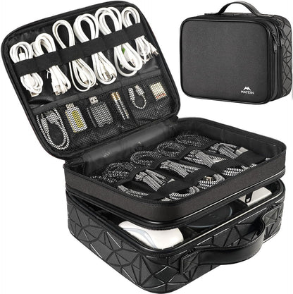 Cord Organizer Case with Adjustable Divider, DJ Cable File Bag for DJ Gear, Sound Instrument and Music Equipment