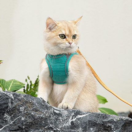 Cat Harness and Leash, Cat Harness Escape Proof, Soft Adjustable Cat Leash Breathable Comfortable Vest Easy to Wear, Easy Walk Leash for Small Medium Cats Kittens for Indoor Outdoor (Pink, M)