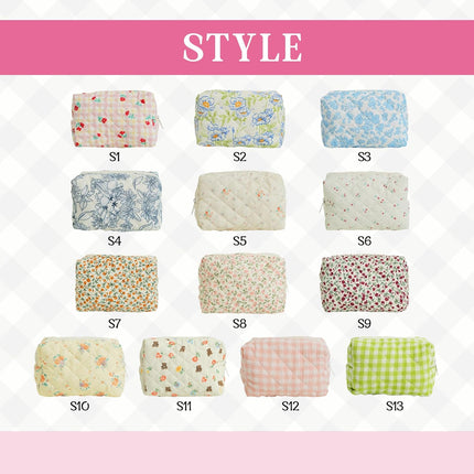 Personalized Embroidered Makeup Bag for Women, Custom Name Floral Cosmetic Bag, Cute Travel Makeup Pouch, High Quality Zipper Toiletry Bag, Unique Gift for Bridesmaid, Mom, Friend