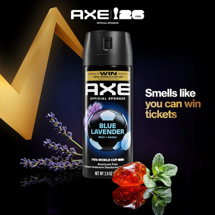 AXE Fine Fragrance Body Spray, Blue Lavender, 72H Freshness, Mint & Amber Notes, Aluminum‑Free | 2.9 oz