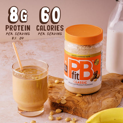 PBfit 15 Ounce Classic Peanut Butter Powder, Powdered Peanut Butter Spread From Real Roasted Peanuts, 8g of Protein 8% DV, Gluten-Free, 60 calories, 87% less fat (Pack of 1)