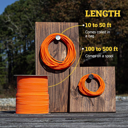 SGT KNOTS Marine Grade Bungee Cord - 100% Elastic Cord, Dacron Polyester Bungee Shock Cord for DIY, Tie Downs, 1/8" x 25ft, Black