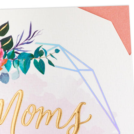 Hallmark Mother's Day Card, Floral Gemstone (Moms Make the World Go Round) for Mom, Sister, Friend, Activist