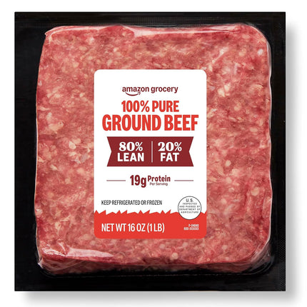 Amazon Grocery, Ground Beef, 80% Lean/20% Fat, 1 lb
