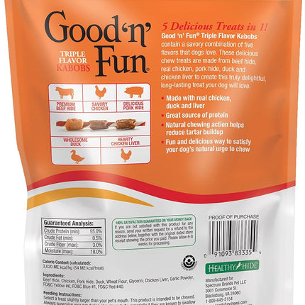 Good'N'Fun Triple Flavored Rawhide Kabobs for Dogs