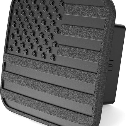 eVerHitch USA 2 Inch Tow Hitch Cover Plug – Heavy Duty Black Flag Hitch Receiver Cap, No Pin Required, Fits Standard 2" Trailer Hitch Receivers