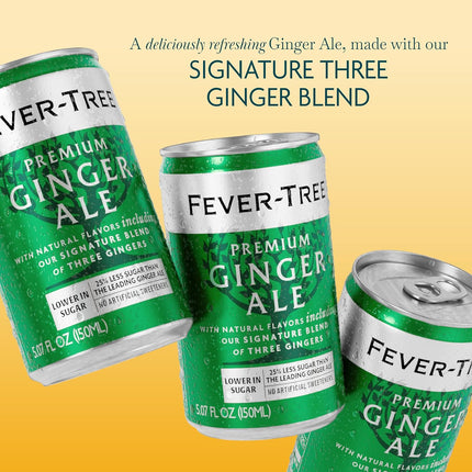 Fever-Tree Ginger Ale – Premium Mixer for Cocktails and Mocktails, 5.1 fl oz Cans, Pack of 8 – Naturally Sourced, Non-GMO
