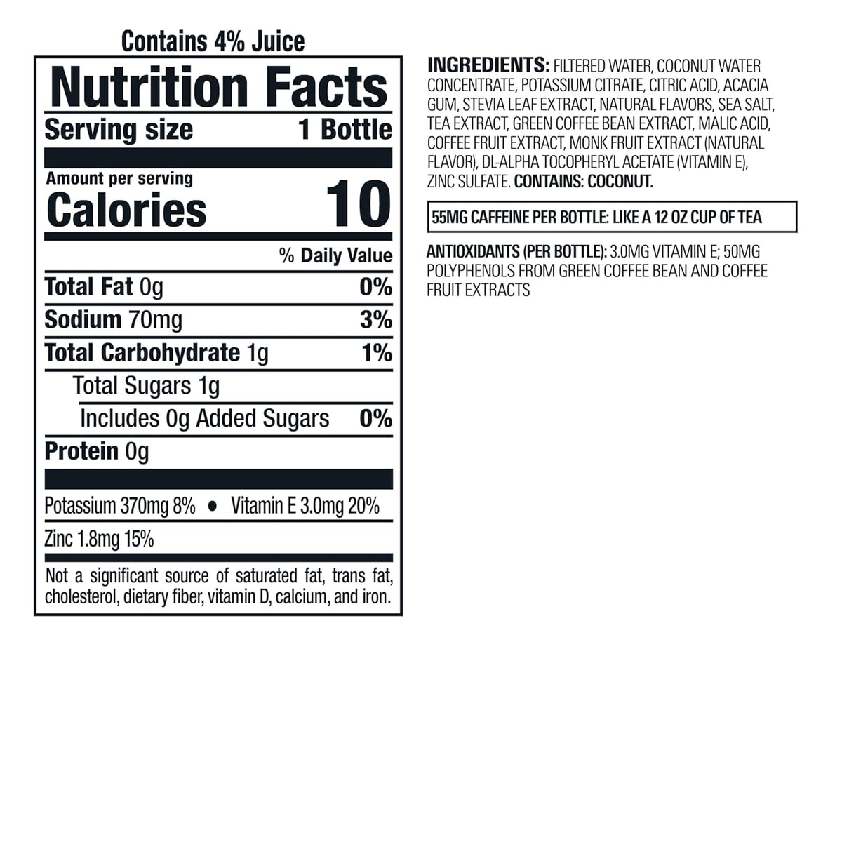 Molokai Coconut Antioxidant Infused Water Beverage, 18 fl oz, 12 Pack - photo 3