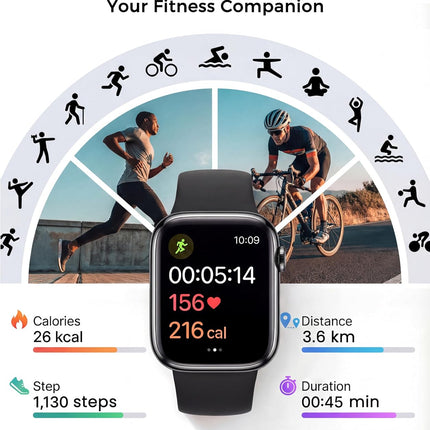 Smart Watch, Fitness Watch for Women Men with 24/7 Heart Rate/Blood Pressure Monitor,Pedometer, Sleep Tracker, 120+ Sport Modes, IP68 Waterproof Activity&Fitness Tracker Compatible with Android iPhone