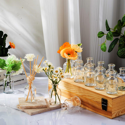 54 Pcs 3.15 Inches Small Glass Bud Vases Bulk Mini, Clear