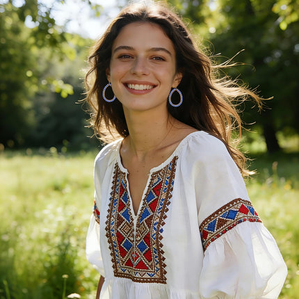 PEALICIOUS Summer Earrings for Women, Teardrop Boho Earrings Dangling Gold Hoop Earrings as Vacation Beach Jewelry, Beach Earrings Statement Gold Earrings for Her as Summer Gifts Wedding Accessories