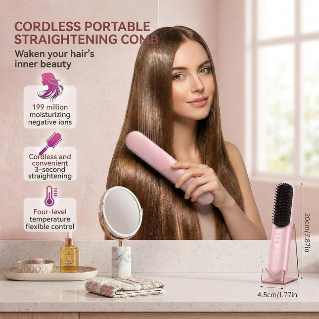 Pro for Short Hair - 2026 Upgraded Cordless Straightening Brush