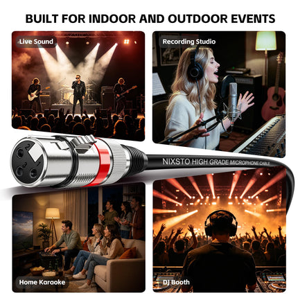 XLR Cables 3FT 6FT 10FT 15FT 25FT 50FT 100FT, Shielded Microphone Cable