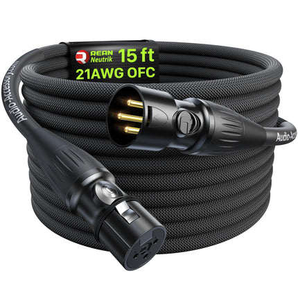 XLR Cables 10ft, Neutrik REAN Connectors, Dual Shielded