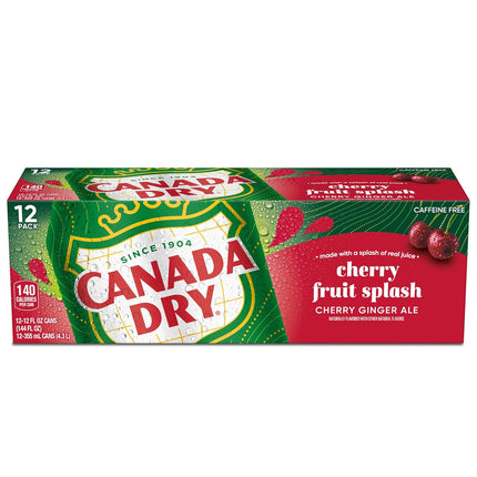 Canada Dry Cherry Gingerale Fruit Splash 12oz, Pack of 12