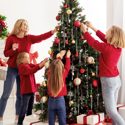 30-Piece Clear Acrylic Snowflake & Icicle Christmas Tree Ornaments