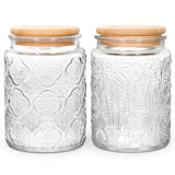 Vintage Glass Jar with Lid, 24oz Food Storage Containers Mason Jars, 2 Pack
