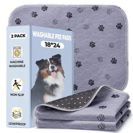 Washable Pee Pads for Dogs, Ultra-Absorbent, 2 Pack 36"x41" Gray