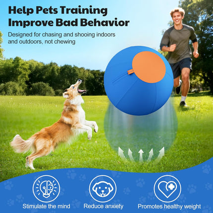 Happypaw 3.0 Upgrade 18'' Herding Ball for Dogs – Enhanced Chew Resistance & Heavy-Duty Material,Dog Toy Agility Equipment for Australian Shepherds,Collies,Includes 5 Repair Patches