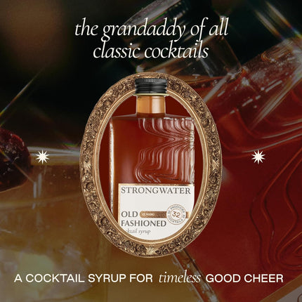 Old Fashioned Mix - Makes 32 Cocktails - Handcrafted Old Fashioned Syrup with Bitters, Orange, Cherry, Organic Demerara Sugar - Craft Cocktail Mixer, Just Mix with Bourbon,Whiskey - 1 Pack