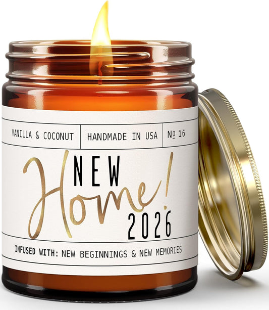2026 New Home Soy Jar Candle, Vanilla Coconut Vetiver, 9 oz