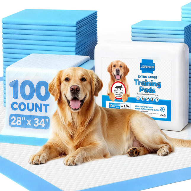 100 Count Puppy Pads 28"x34", Extra Large, Super Absorbent