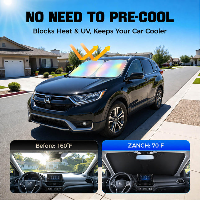 Window Shades for Car Windshield - Foldable Car Window Shades, 210T Reflective UV Block Sun Visor, Keep Vehicle Cool in Summer Heat, Universal Fit for Cars, SUVs and Trucks, Easy to Install & Store