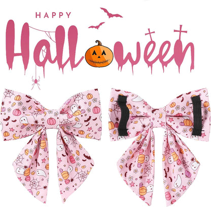 Pink Halloween Dog Collar with Flower, Adjustable Metal Buckle, M - photo 3