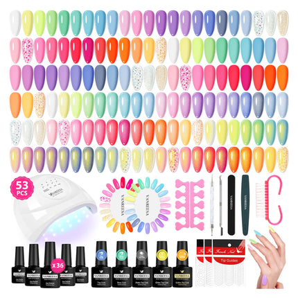 60 Pcs Gel Nail Polish Set, 55 Colors Gel Polish with Base Coat & 4 Effects Top Coat Full-Color Nail - photo 10