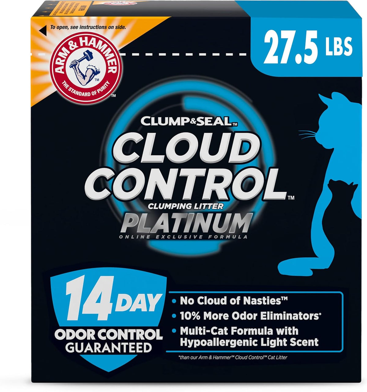Platinum Cat Litter, Multi-Cat Clumping Litter, Hypoallergenic and Dust-Free, 14-Day Odor Control, 27.5 lbs