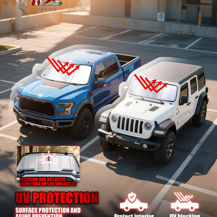 Windshield Sun Shade Compatible with Silverado Sierra 1500 2019-2026