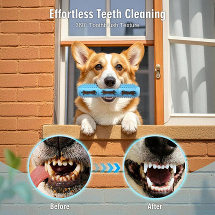Bite and Brush Chew Toys for Small and Medium Breeds，Dogs Dental Chew，Teething Chew Toys，Toothbrush Toy for Cleaning Teeth and Keeping Dogs Busy(3-Pack)