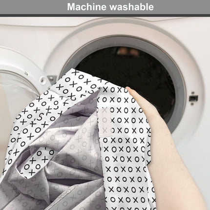 Ambesonne XOXO Dog Crate Cover, Simplistic and Monochrome Design of Letters X and O Modern Art Print, Easy to Use Pet Kennel Cover for Small Dogs Puppies Kittens, 18 Inch, Grey Charcoal