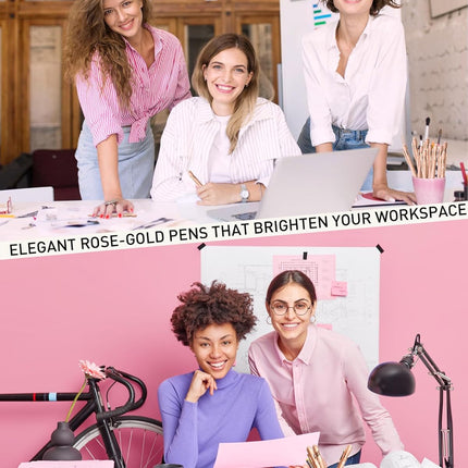 Rose Gold Pens Ballpoint Smooth Writing, Inspirational Bible Verse Pens with Stylus Tip, Christian Gifts for Women Faith,Cute Pen for Nurses, School and Office,10 Pack