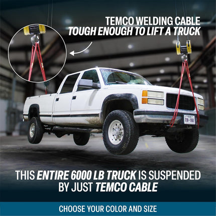 TEMCo 4 Gauge AWG 25 Ft Black + 25 Ft Red Flexible Pure Copper Made in USA Welding Cable Battery Wire - Heavy Duty Solar, Inverter, Car, RV, Truck