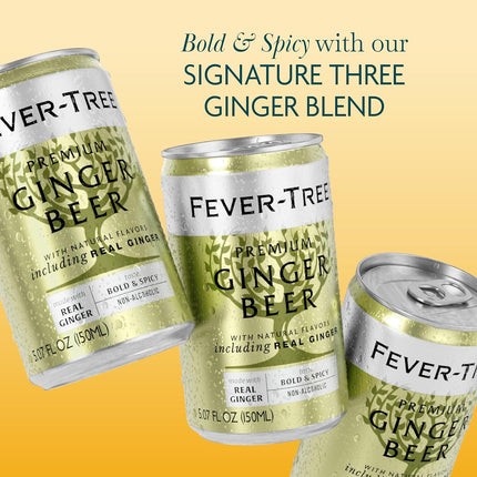 Fever-Tree Ginger Beer – Premium Mixer for Cocktails and Mocktails, 5.07 fl oz Cans, Pack of 24 – Naturally Sourced, Non-GMO