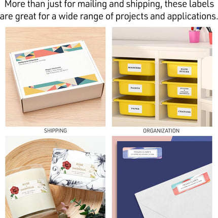 Printable Address Labels, 1" x 2-5/8" Customizable Stickers, White, 3,000 Blank Mailing Labels, Great for Mailing, Shipping, and More