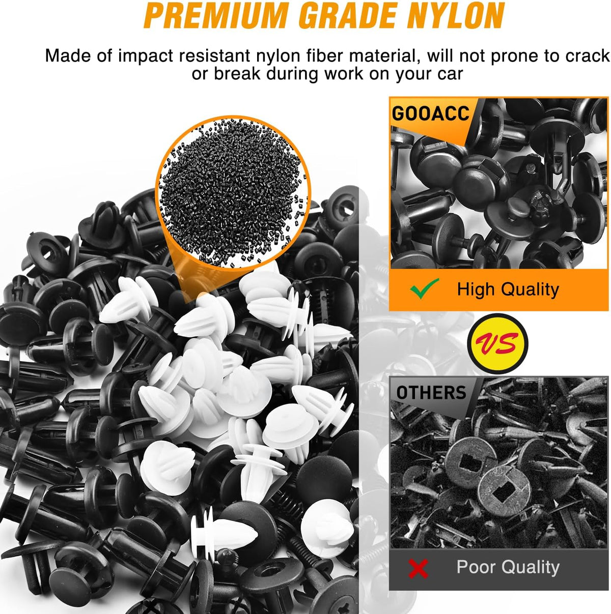 120PCS Car Bumper Push Retainer Clips & Nylon Fasteners Rivet Kit 6mm 7.6mm 8mm 8.8mm 10mm Door Trim - photo 4
