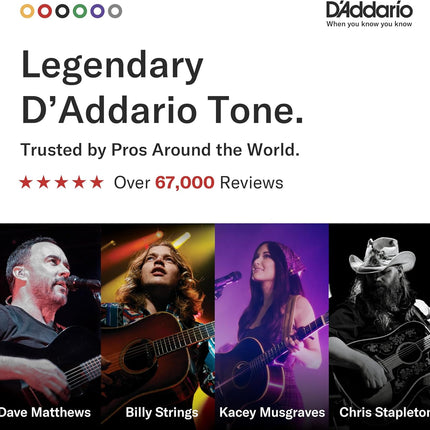 D'Addario Acoustic Guitar Strings, Phosphor Bronze, EJ23, Super Light Gauge 9-45, 6-String Set, Pack of 1