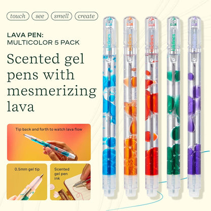 Scented Lava Gel Pen Set, 5-Pack, Multi-Color 0.5mm - photo 2